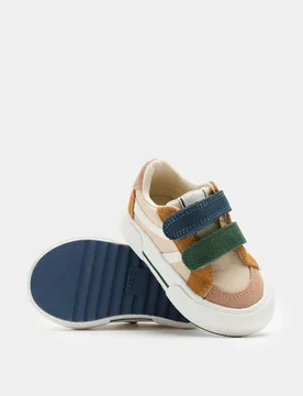 Baby Canvas Riptape Trainers (3 Small - 4 Small) Green Mix unisex - M&S - FashionsVida
