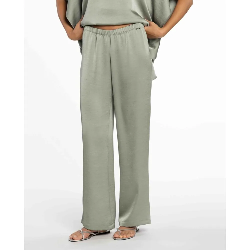 Pantalón de mujer de doble satén con goma - Naulover - FashionsVida