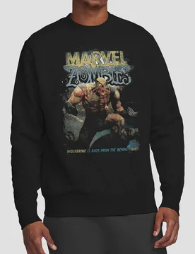 Unisex Zombies Undead Wolverine Cover Sweatshirt, Black Size: Small - Black - Size: S - Marvel - FashionsVida