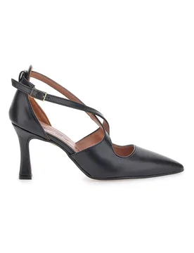 Décolleté nere con cinturini incrociati e tacco a rocchetto A78 38 - FRANCESCA GRITTI - FashionsVida