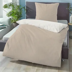 Melange-Flanell Bettwäsche MELANGE UNI kitt, 155x200 cm + 80x80 cm