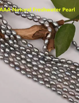 AAA Grey Pearl Natural Freshwater Pearl Rice-Shaped Pearl For Jewelry Making DIY Necklace Earrings Bracelet Accessory - Aliexpress - FashionsVida