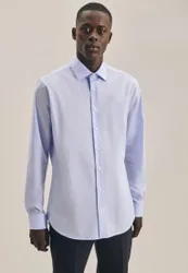 Shaped Business Hemd Uni Blau 39