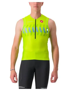 Maglia Da Triathlon Senza Maniche Free 2 Electric Lime / Niagara Blue