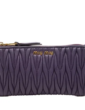 Matelasse Leather Pouch - Miu Miu - FashionsVida