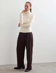 Wool with Cashmere Roll Neck Jumper Ivory female