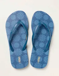 Sun Print Flat Flip Flops Blue Mix female