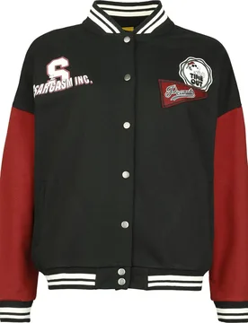 Collegejacke - Good Grief - M bis XXL - für Damen - Größe XL - schwarz/rot - EMP exklusives Merchandise! - Frauen - female - Peanuts - FashionsVida