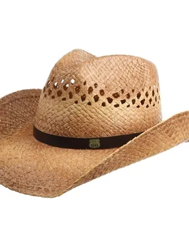 Route 66 Western Straw Hat by - nature - Female - Size: L/XL (58-61 cm) - Conner - FashionsVida