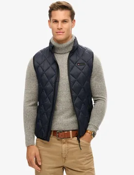 Superdry Herren Fuji Lite Weste mit Diamantsteppung Marineblau - Größe: Xxl - 99.99 - FashionsVida