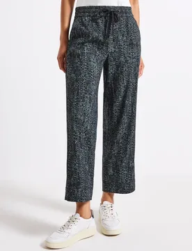 Casual Fit Snake Print Hose female Blau - Street One - FashionsVida