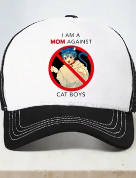 I Am A Mom Against Cat Boys Baseball Cap Anime Adult Novelty Classic Men hat I Hate melman funny Mesh breathable hats - Aliexpress - FashionsVida