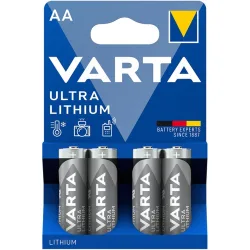 Blister de pilas litio BLx4 AA Ultra Lithium 1,5V