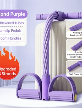 Pieza Bandas de resistencia de múltiples tubos, bandas de resistencia de 4/6/8 tubos con pedales antideslizantes y asas de espuma, adecuadas para ent - Shein - FashionsVida