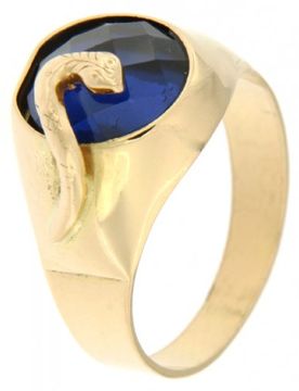 Anello Uomo Oro Giallo Pietra blu serpente 803321715365