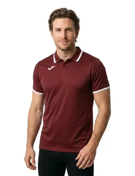 Polo à Manches Courtes Combi Premium Burgundy M - Joma - FashionsVida
