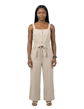 Tuta Senza Maniche Caro Linen Oxford Tan L