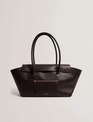 Leather Tote Bag Brown female
