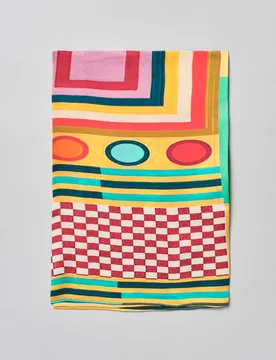 Foulard in modal e seta con stampa geometrica multicolor - Pellizzari - FashionsVida