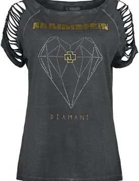 T-Shirt - Diamant - M bis 5XL - für Damen - Größe XL - dunkelgrau - Lizenziertes Merchandise! - Frauen - female - Rammstein - FashionsVida