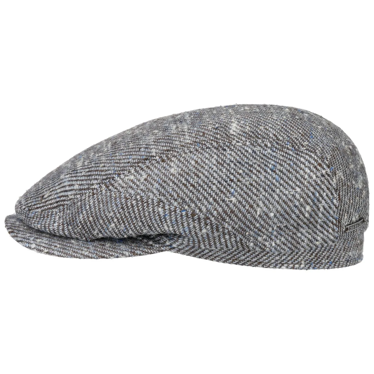 Plainfield Silk Wool Flat Cap by - brown-blue - Herren - Size: 58 cm - Stetson - FashionsVida