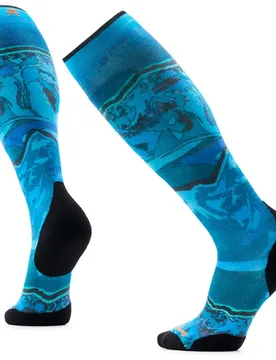 Chaussettes Ski Targeted Cushion Storm Peak Print Otc Nightfall Blue EU 38-41 Homme - Smartwool - FashionsVida