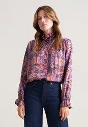 Satinierte Bluse mit Rüschendetail Rosa/Pink 44
