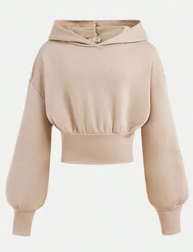 Sudadera con capucha corta de estilo casual callejero para niñas preadolescentes, sudadera de manga larga de cintura alta versátil y minimalista de - Shein - FashionsVida