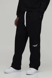 Men's Straight Fit Printed Jogger Black Size Large Black L