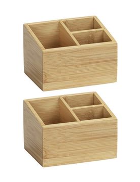Organizer „Terra“ mit 3 Fächern, 2er Set, Bambus