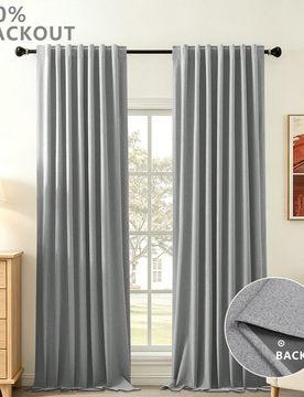 Pieza y 2 piezas Opciones de Múltiples Tamaños/Cortinas de Lino Falso 100% Opacas/Cortinas Opacas para Dormitorio/Cortinas Opacas para Sala de Estar