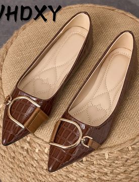 Par de zapatos planos de punta para mujer, zapatos versátiles para ir al trabajo, mocasines para conducir, suela blanda, estilo hada, vamp bajo, tac?