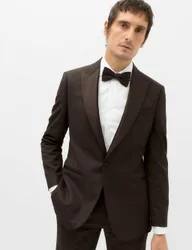 Tailored Fit Stretch Tux Jacket Brown male