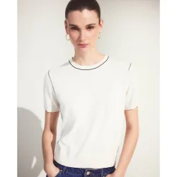 Jersey de mujer con manga corta y vivo