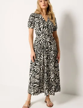 Women's Tall Abstract Belted Midi Dress Size: 18 - Multicolor - Size: 18 - Long tall sally - FashionsVida
