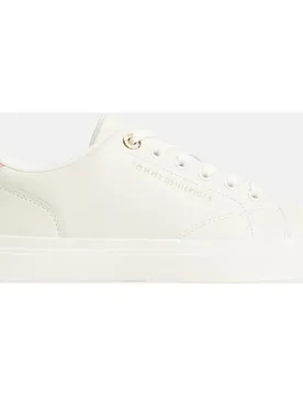 Zapatilla casco de piel de mujer con logo - Tommy Hilfiger - FashionsVida