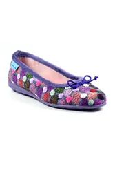 Magic Womens Pom Pom Print Pump Slipper - - Size: 4