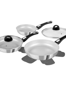 Pfannen-Set Cerafit Steel, 7-teilig silber