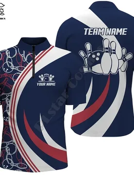 Bowling Quarter-Zip Shirt Men Custom Bowling Jersey With Name Bowling Team League Shirt 3D Printed Polo Shirts Tees Tops - Aliexpress - FashionsVida