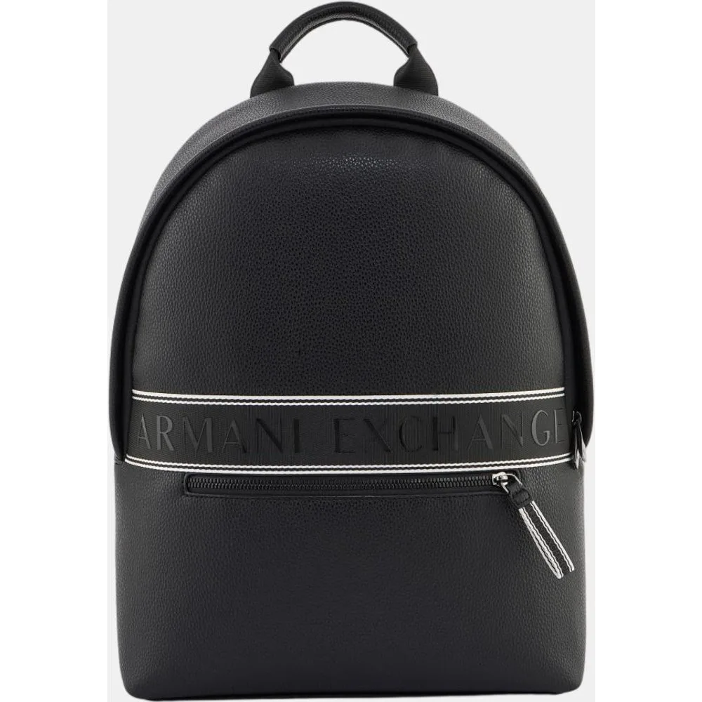 Mochila de hombre con cremallera frontal en ecopiel granulada - Armani Exchange - FashionsVida