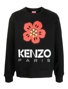 Kenzo Felpa in cotone con papavero