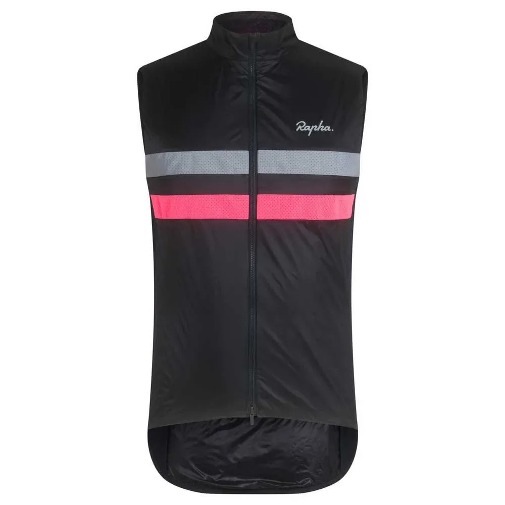 Gilet Brevet Insulated Dark Navy / Hi-Vis Pink / Silver - Rapha - FashionsVida