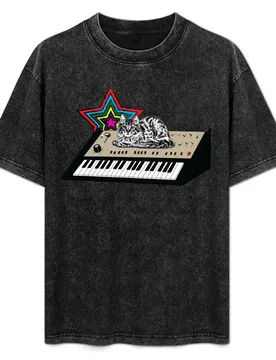 Synth Cat T-Shirt t shirt man luxury t shirts for cotton funny printed shirts for shirts for men T-Shirt - Aliexpress - FashionsVida