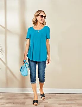 Pagen Shirt "Bea" türkis - 3Pagen - FashionsVida