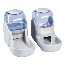 Futter- und Wasserspender, Set grau