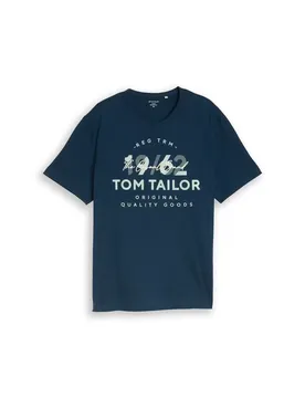 Plus printed fine stripe t-shi male