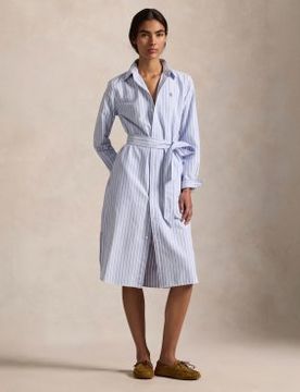 Para mujer. 211959901001 Vestido camisero de oxford de algodón (32), Casual, Manga larga