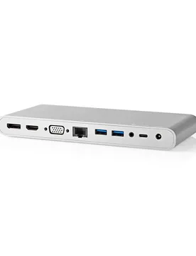 Station D´accueil Cctb64991al02 Usb 3.2 Gen 1 Usb-c M-dp F/rj45 F/hdmi/vga F/f/2x Usb-c/4x Usb-a Nickelé Tressé 2x 3.5mm 0.2 M White One Size unise