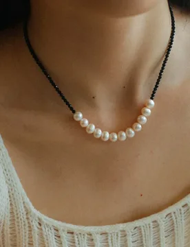 Natural Black Beads Chian Freshwater Pearl Necklace Women Jewelry Punk Designer Runway Rare Gown Boho Japan Korean - Aliexpress - FashionsVida