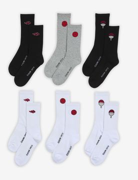 Chaussettes X6 Crew Shippuden blanc/noir 43/46 unisex